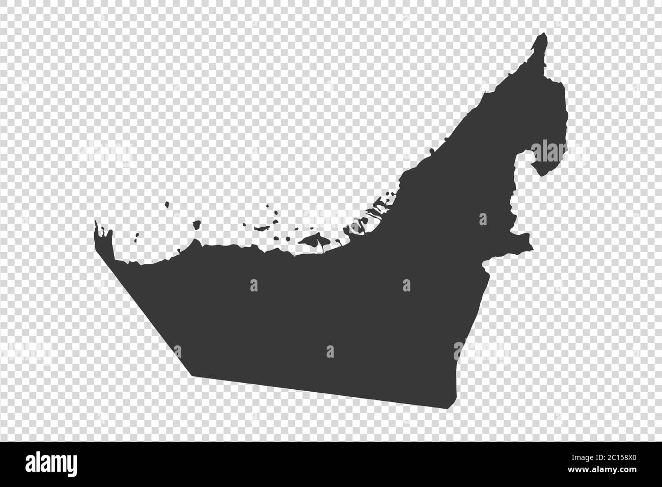 United Arab Emirates map with gray tone on   png or transparent  background,illustration,textured , Symbols of United Arab Emirates,vector illustratio Stock Vector