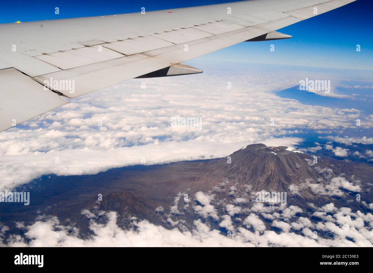 Kilimanjaro mount: aerial view Stock Photo