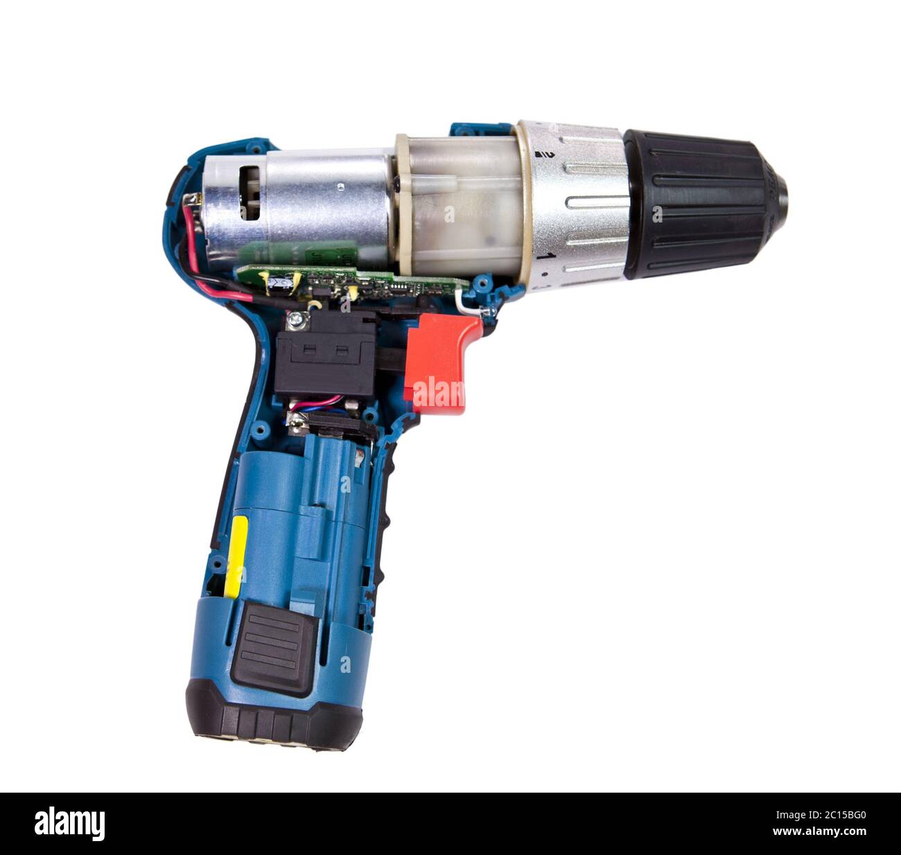 drill taken to pieces, elements, the screw gun Stock Photo Alamy