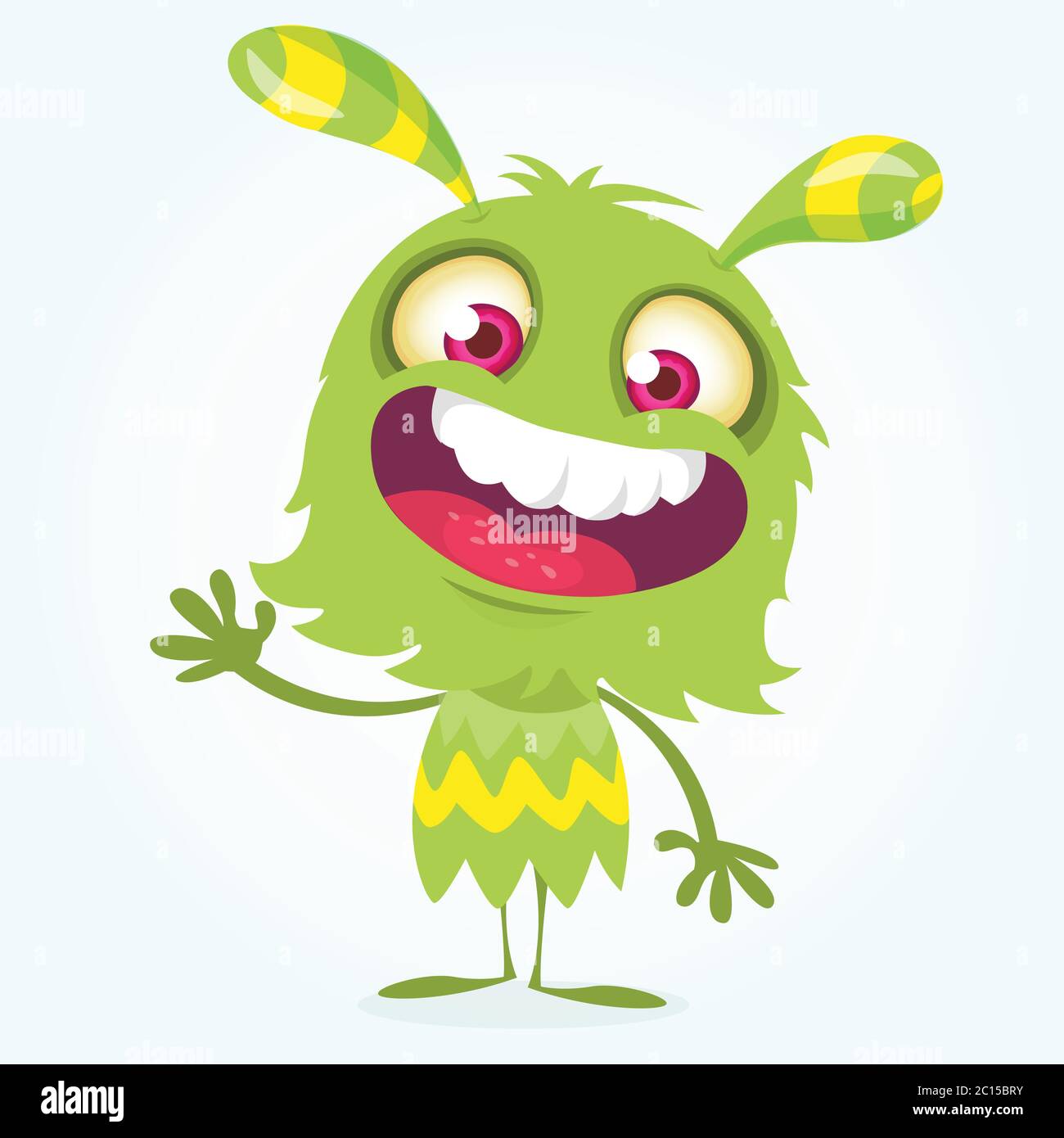Cartoon Ugly Green Monster Face High Resolution Stock Photography