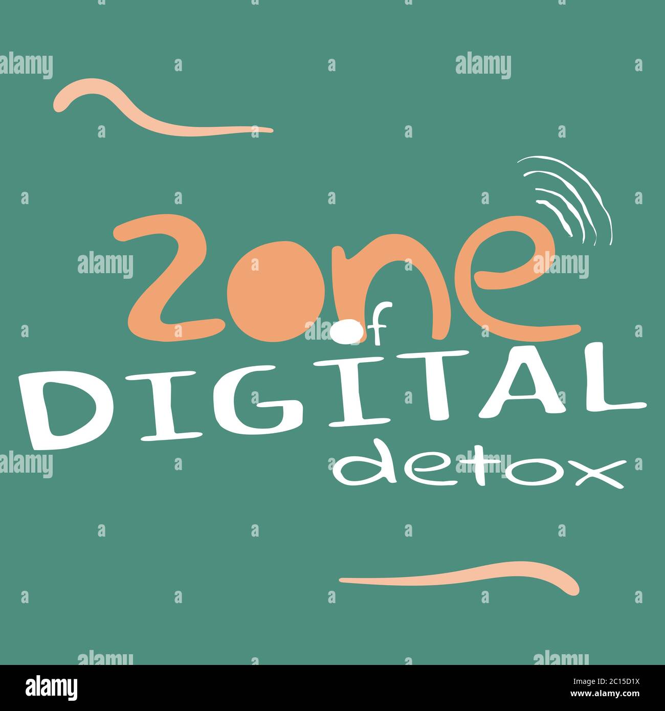 Zone of Digital Detox. Vector illustration. Vector illustration
