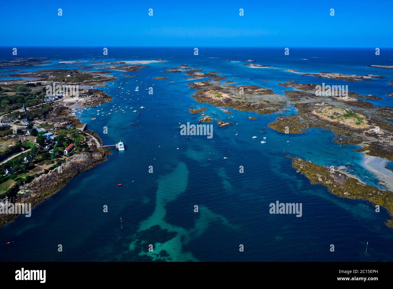 France, Normandy, Manche department, Chausey isands, aerial view Stock Photo