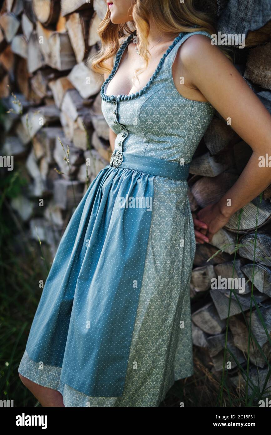 Traditional Bavarian dress called Dirndl Stock Photo