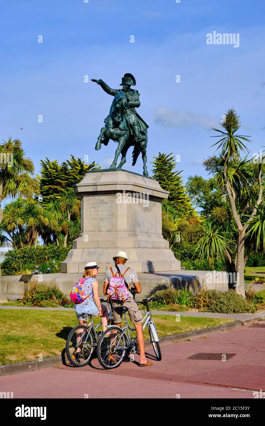 France, Normandy, Manche department, Cherbourg-Octeville, Napoléon square, Napoléon statue Stock Photo