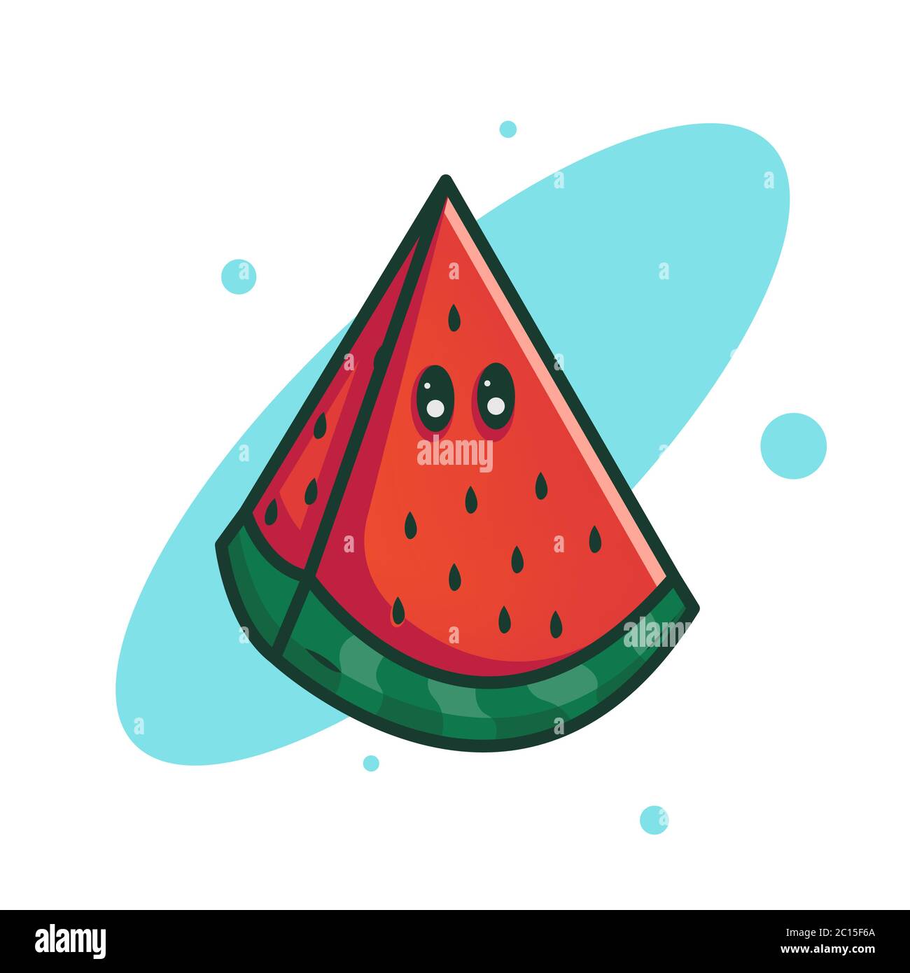 Cute watermelon logo design. Vector illustration. Summer concept Stock Vector