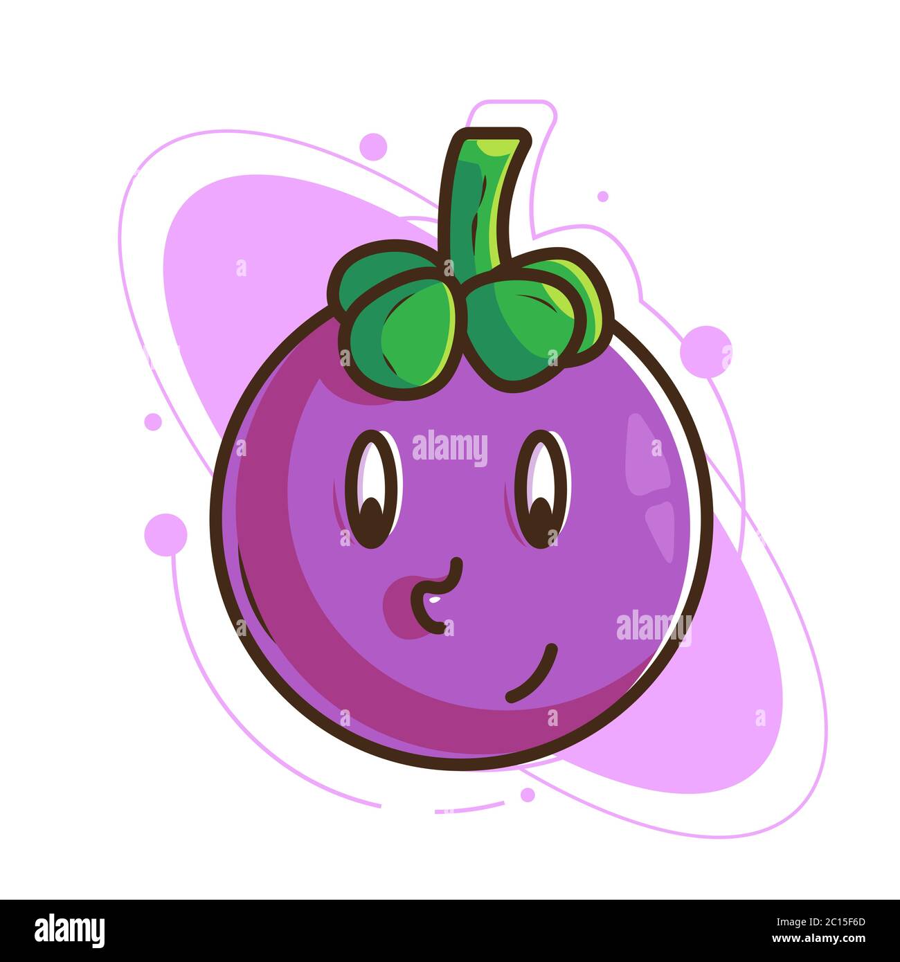 Mangosteen cartoon logo design vector template Stock Vector