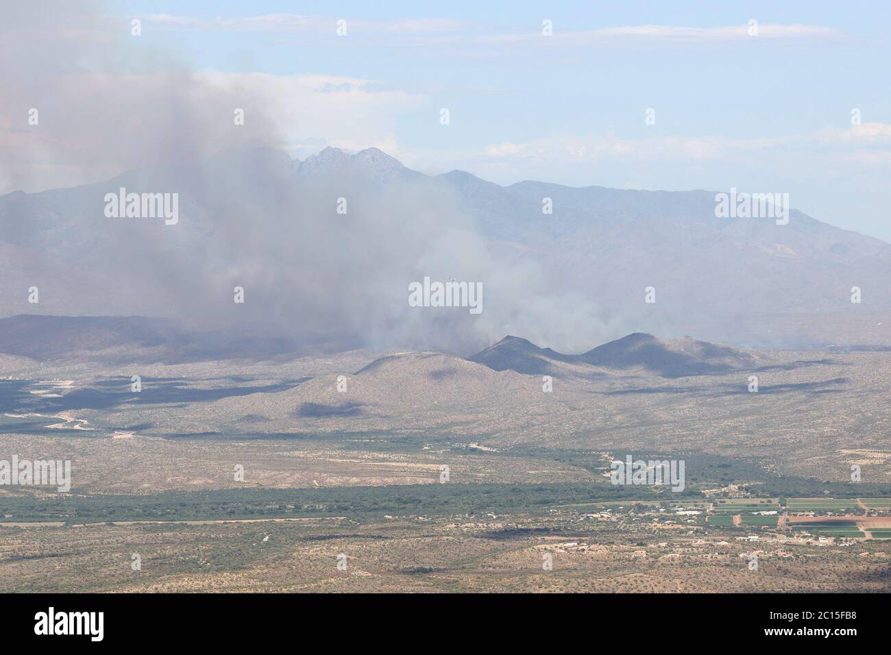 Payson, AZ, USA. 13th June, 2020. Aerial view of Tonto National Forest in Arizona where a bush fire burns for nearly 600 acres in Payson, Arizona on June 13, 2020. Credit: Mpi34/Media Punch/Alamy Live News Stock Photo
