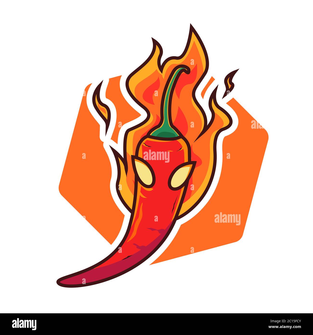 Chili cartoon logo design vector template Stock Vector