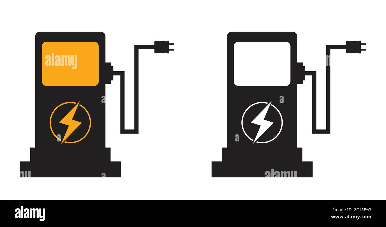 charging station, Electric car and Ecology, vector icon Stock Vector
