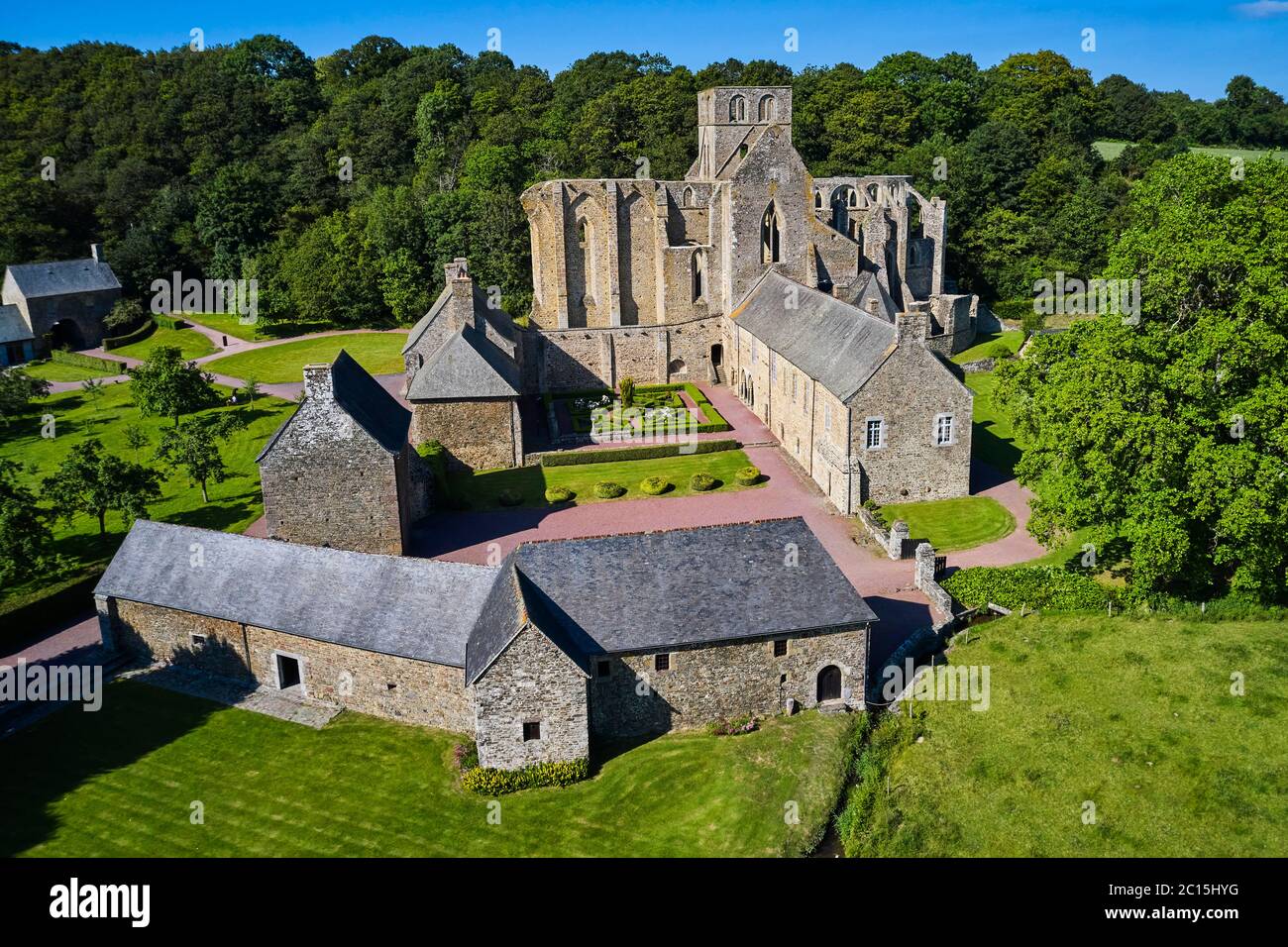 France, Normandy, Manche department, Cotentin, Hambye, Hambye abbey ...