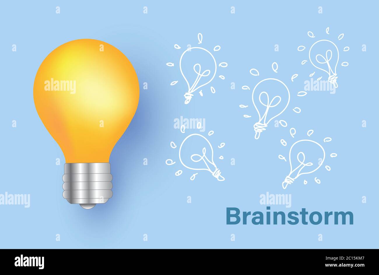 Brainstorm creative idea, Success concept, lamp vector design Stock
