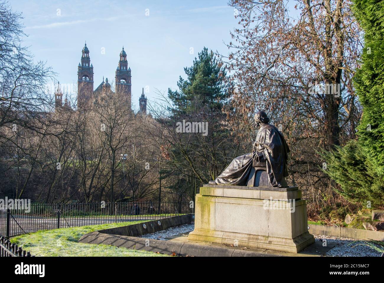 Lord Joseph Lister statue, Kelvingrove Park, Glasgow, Scotland Stock Photo