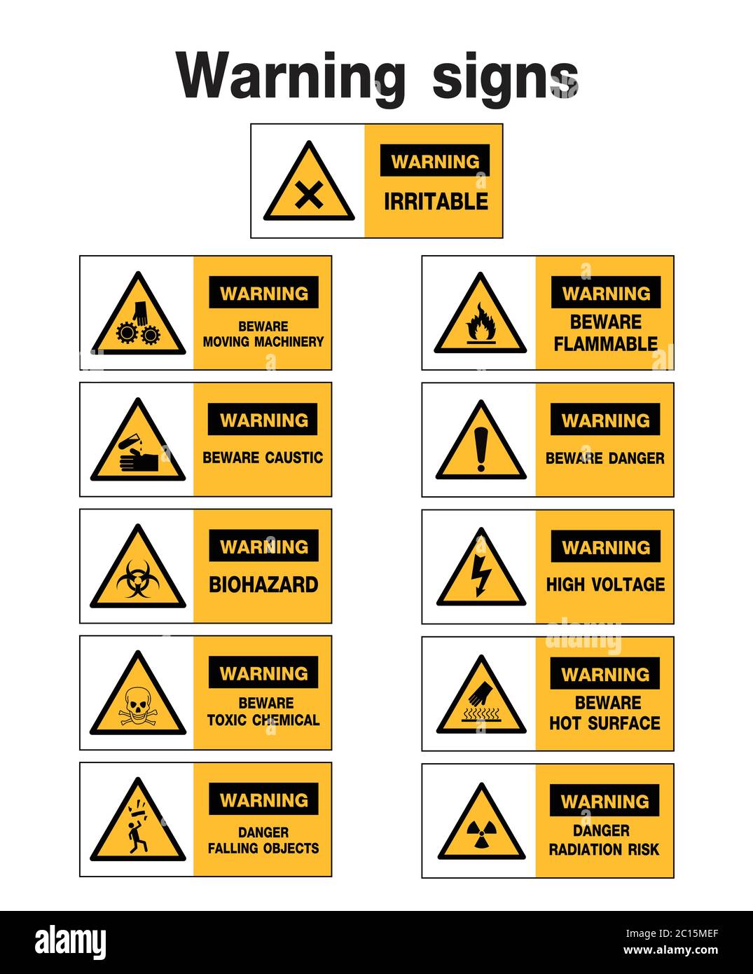 warning sign, construction symbols, vector design Stock Vector