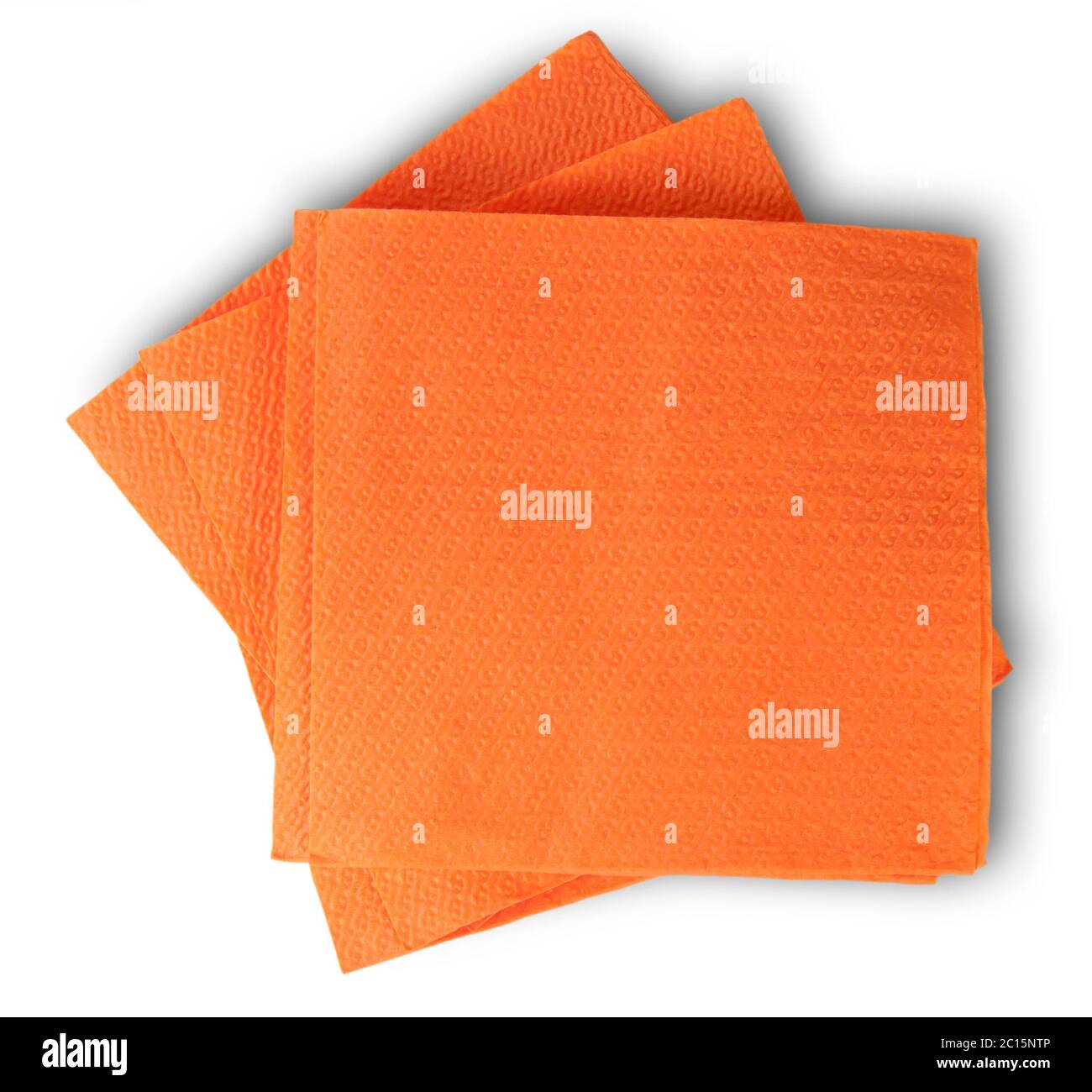 Some Blank Orange Paper Serviettes Stock Photo