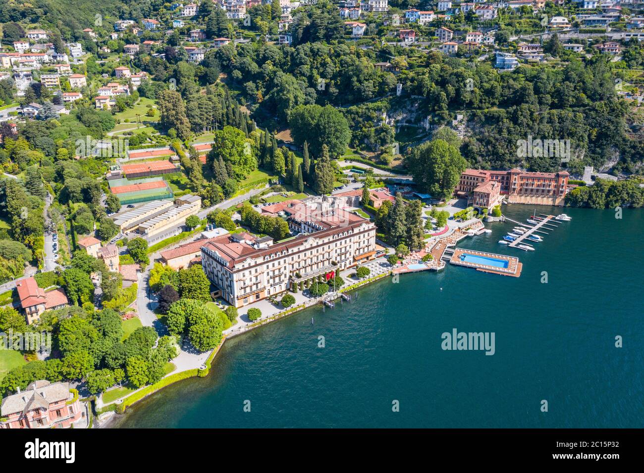 Luxury hotel of Villa D'Este, Cernobbio.  Lake of Como in Italy Stock Photo