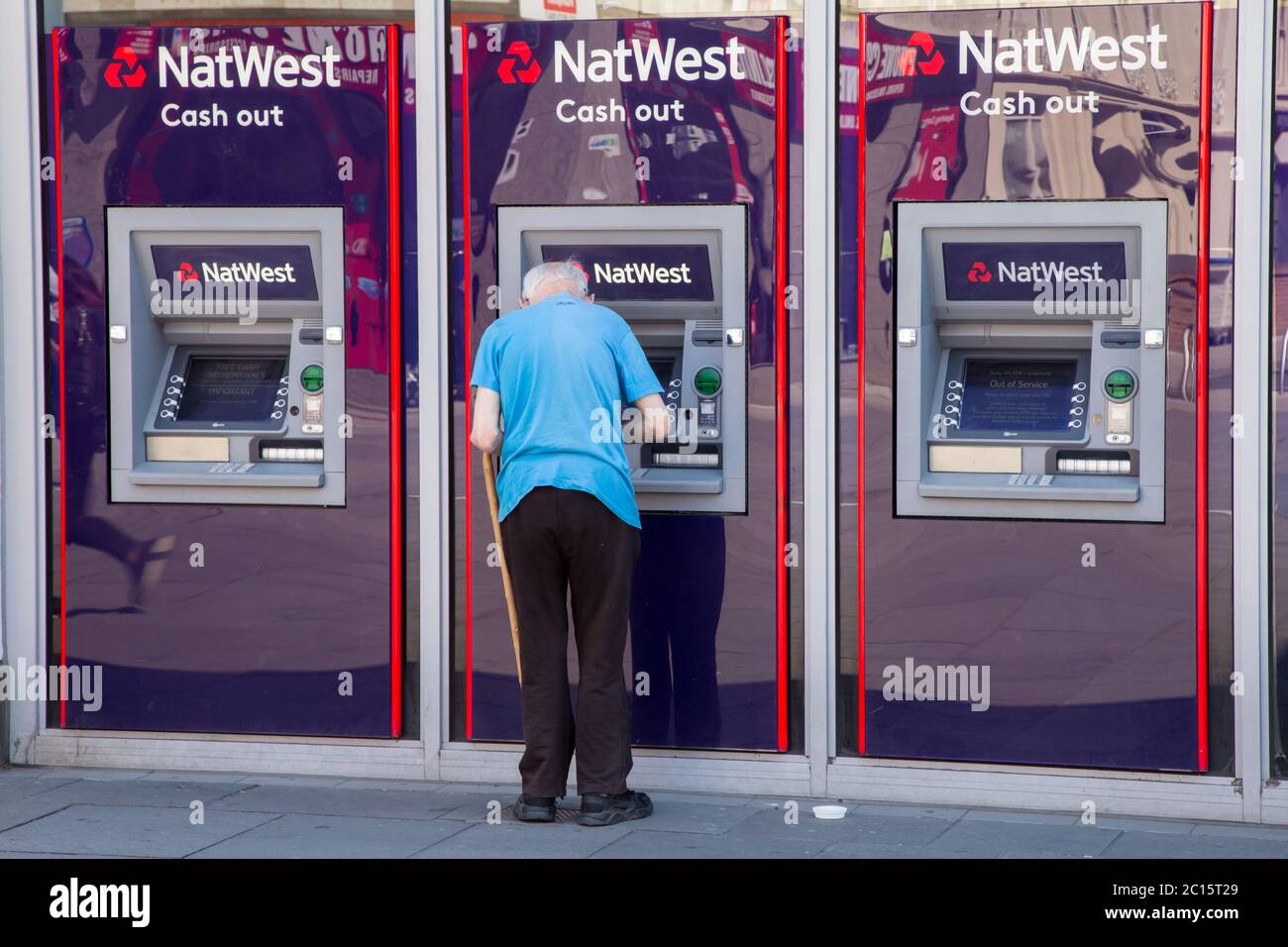 Natwest bank branch cash machines Stock Photo