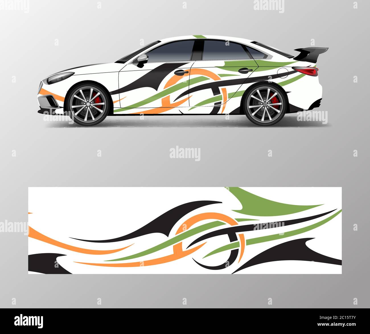Racing car wrap design. wrap design for custom sport car Stock Vector