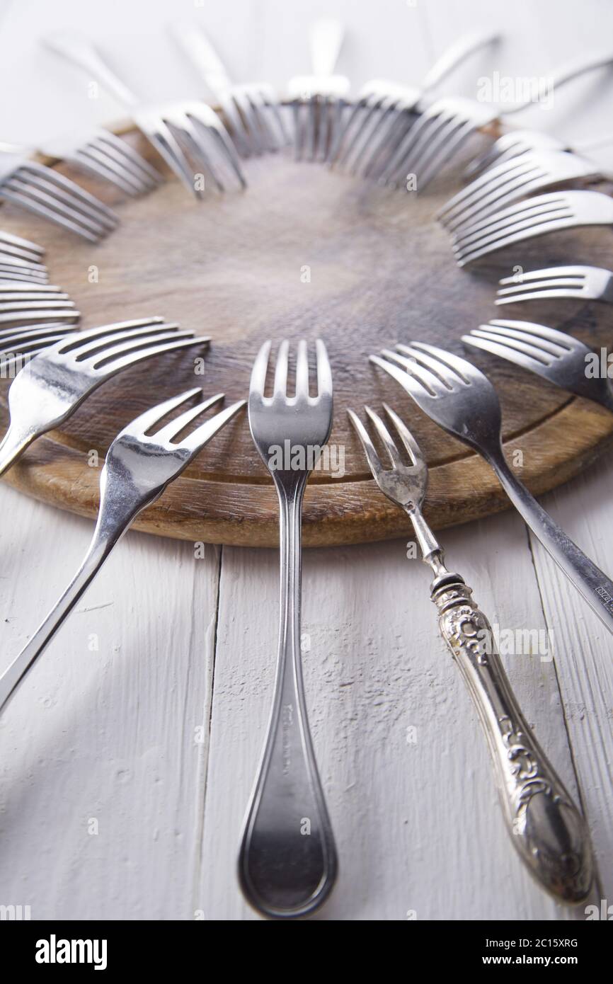 Forks background hi-res stock photography and images - Alamy