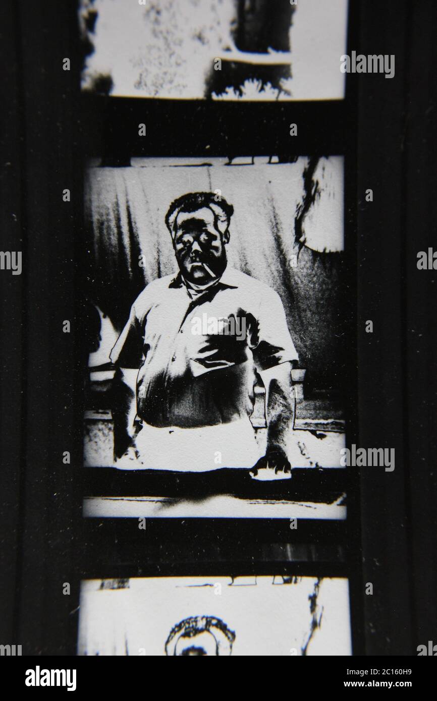 Fine 1970s vintage black and white photography of a man in a dream like ...