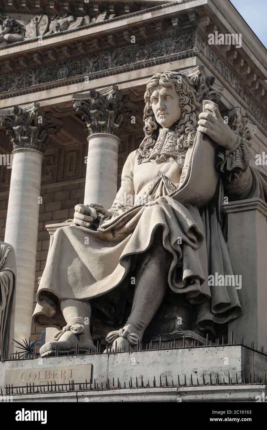 COLBERT STATUE AT ASSEMBLEE NATIONALE, PARIS Stock Photo