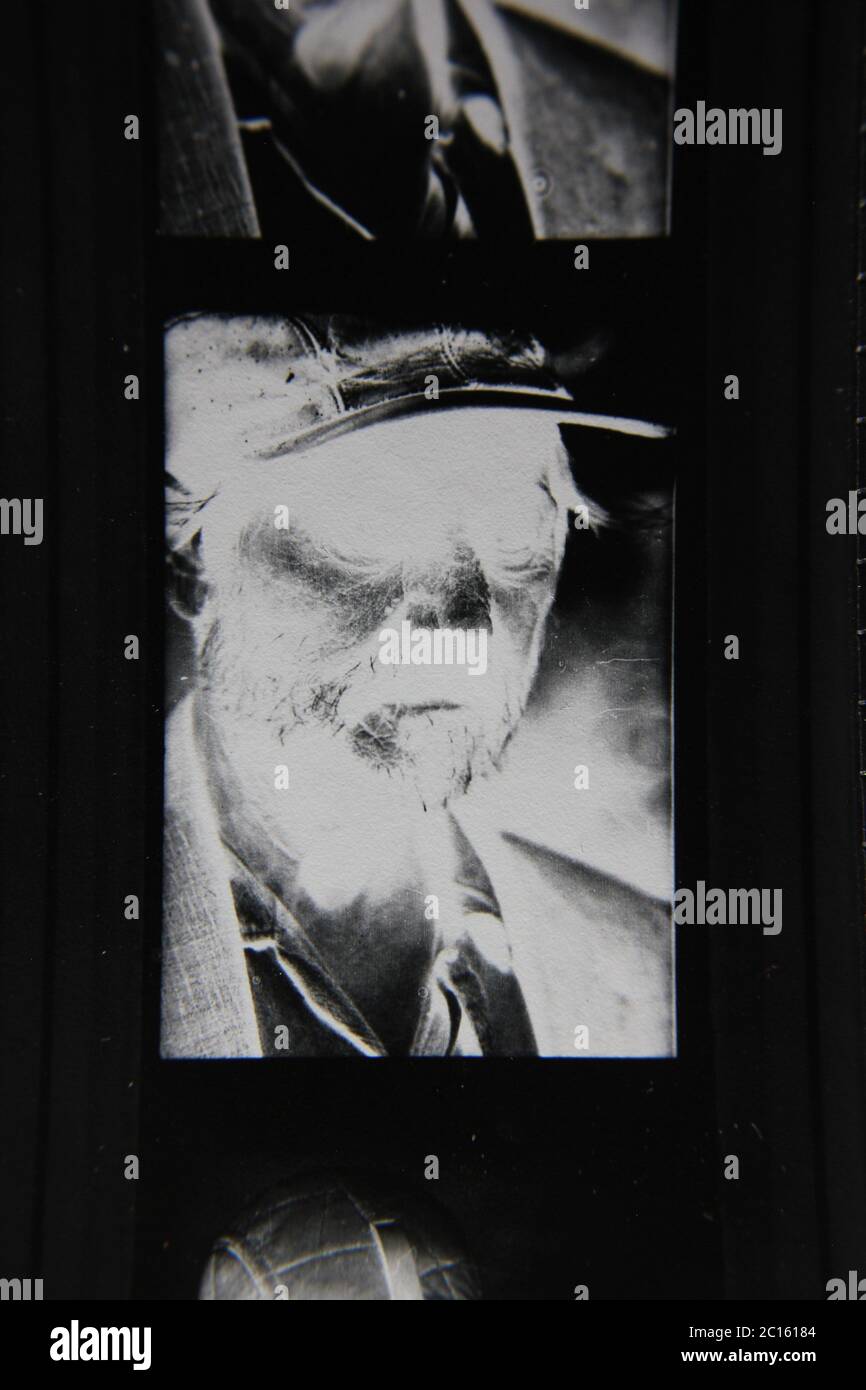 Fine 1970s vintage black and white photography of a man in a dream like ...