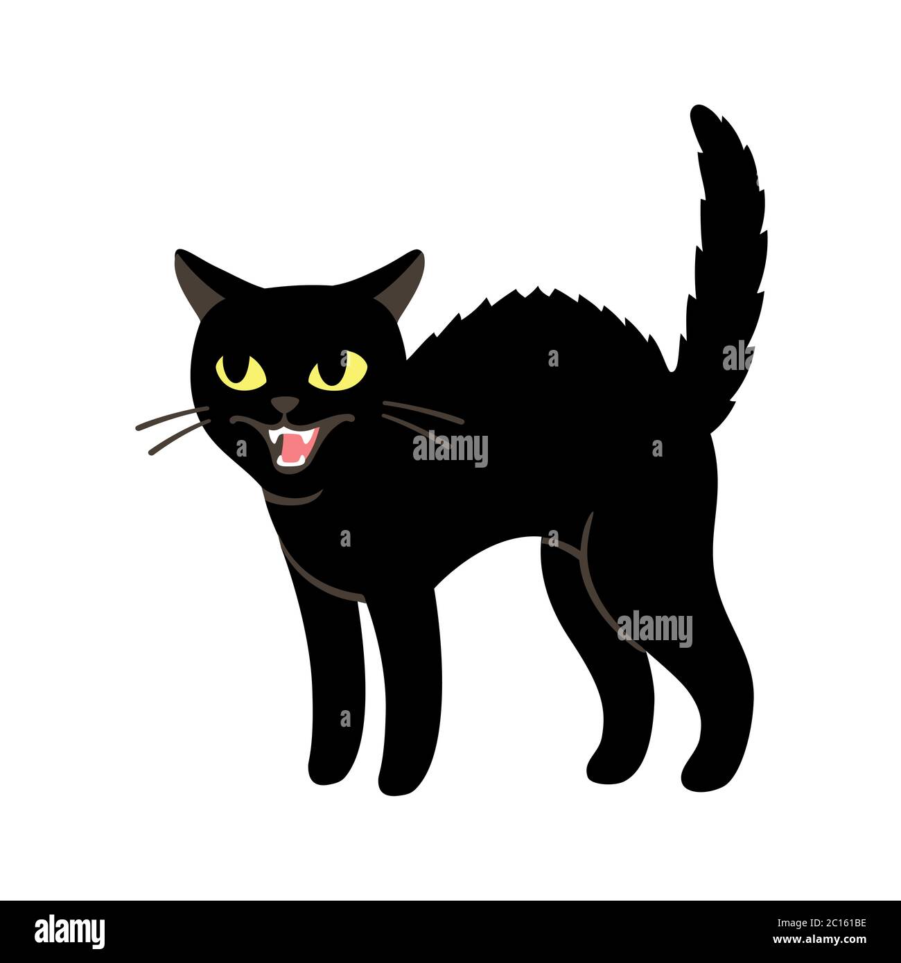 Angry black cat hissing and threatening with arched back and fur standing up. Simple cartoon drawing, isolated vector clip art illustration Stock Vector Image & Art - Alamy Angry black cat hissing and threatening with arched back and fur standing up. Simple cartoon drawing, isolated vector clip art illustration Stock Vector Image & Art - Alamy