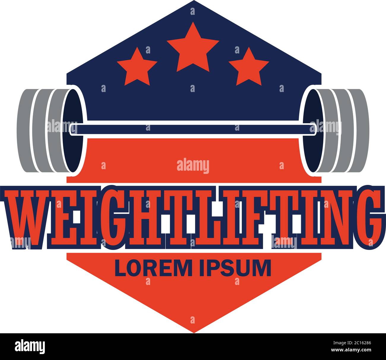 weight lifting logo with text space for your slogan / tag line, vector