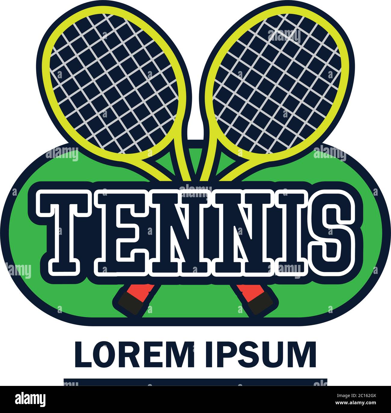 tennis court logo with text space for your slogan / tag line, vector illustration Stock Vector