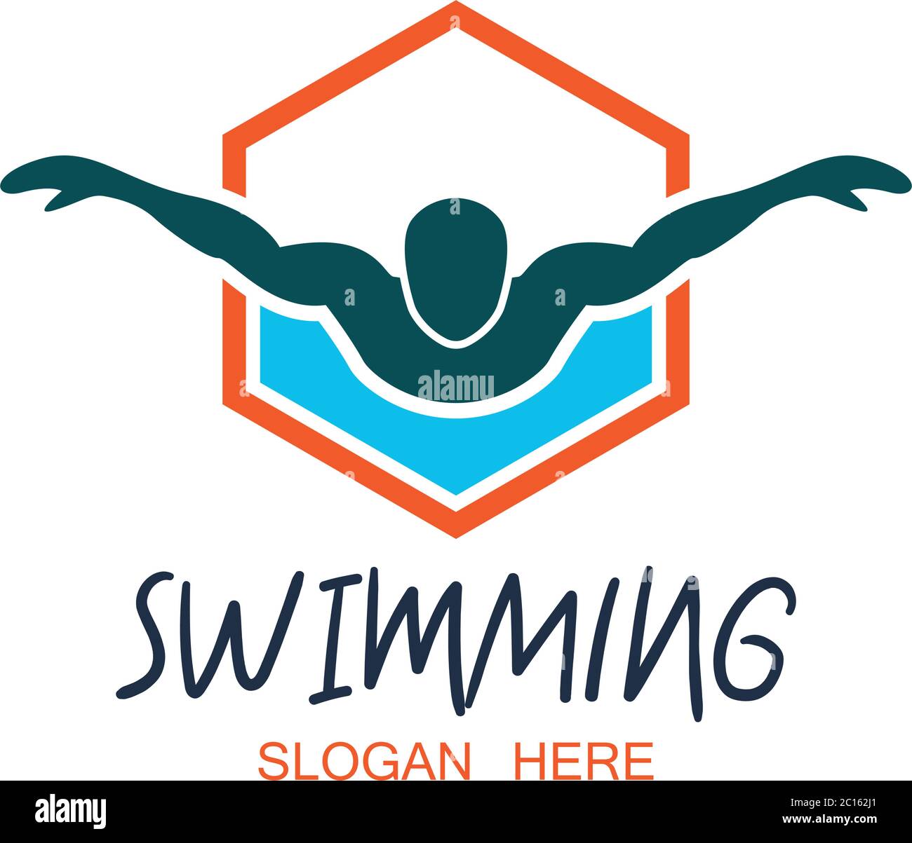 swimming logo with text space for your slogan / tag line, vector