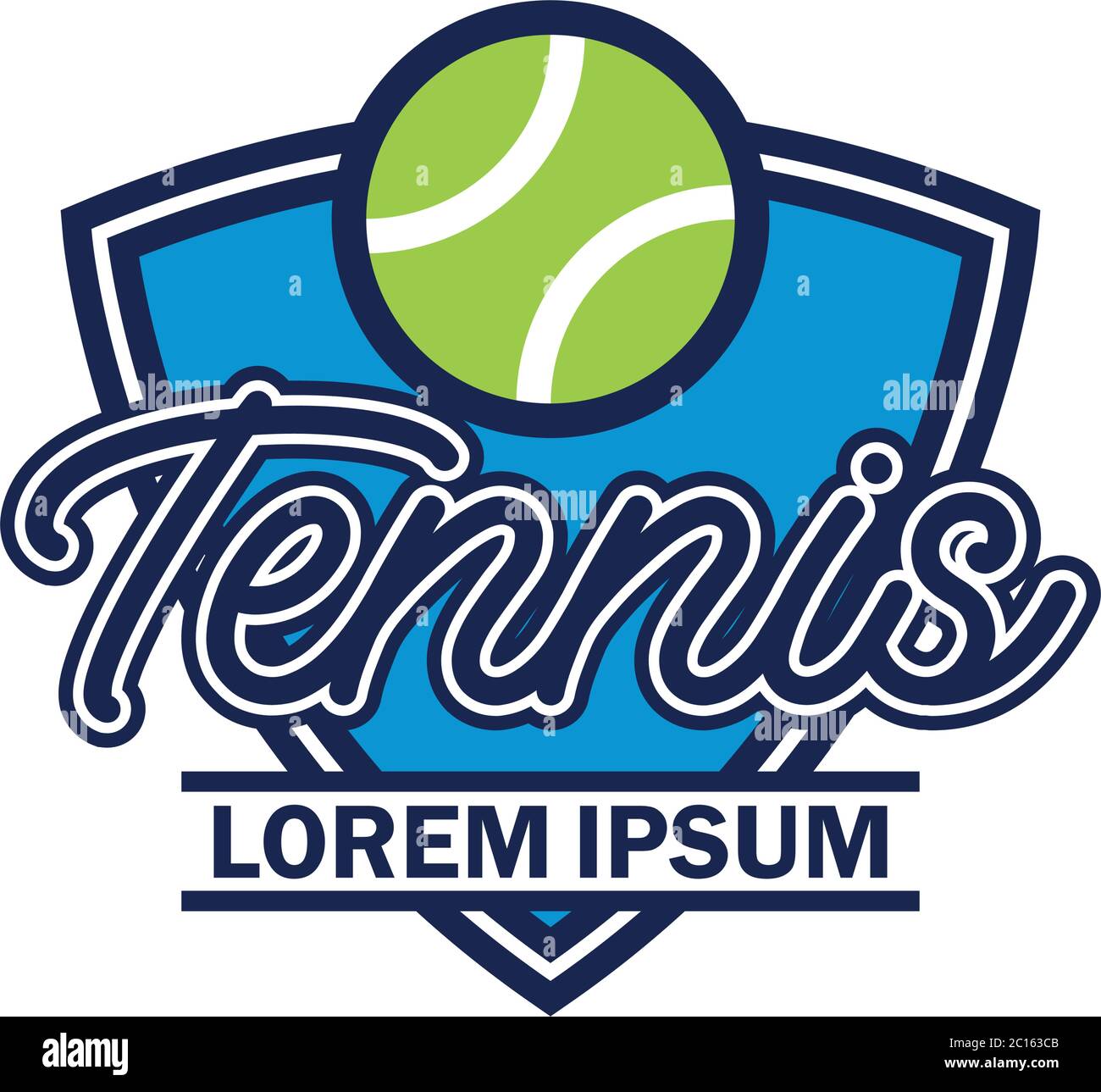 tennis court logo with text space for your slogan / tag line, vector illustration Stock Vector