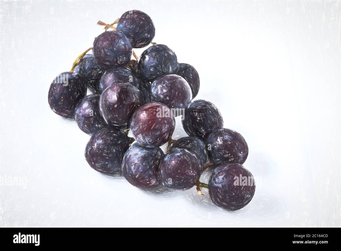 Red grapes. Digitally altered photograph. Stock Photo