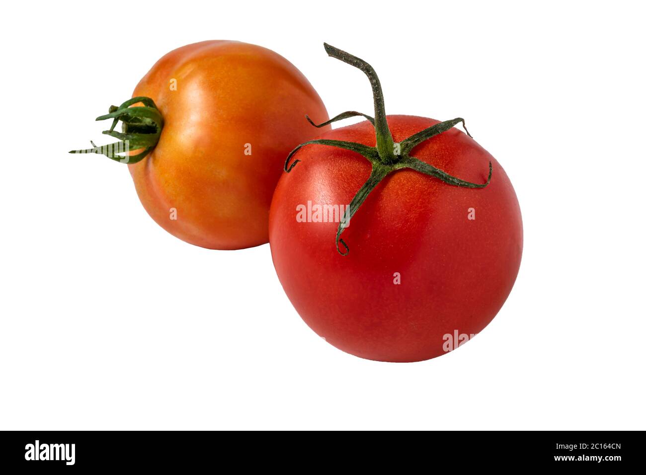 Fresh tomatoes isolated on white background. Stock Photo