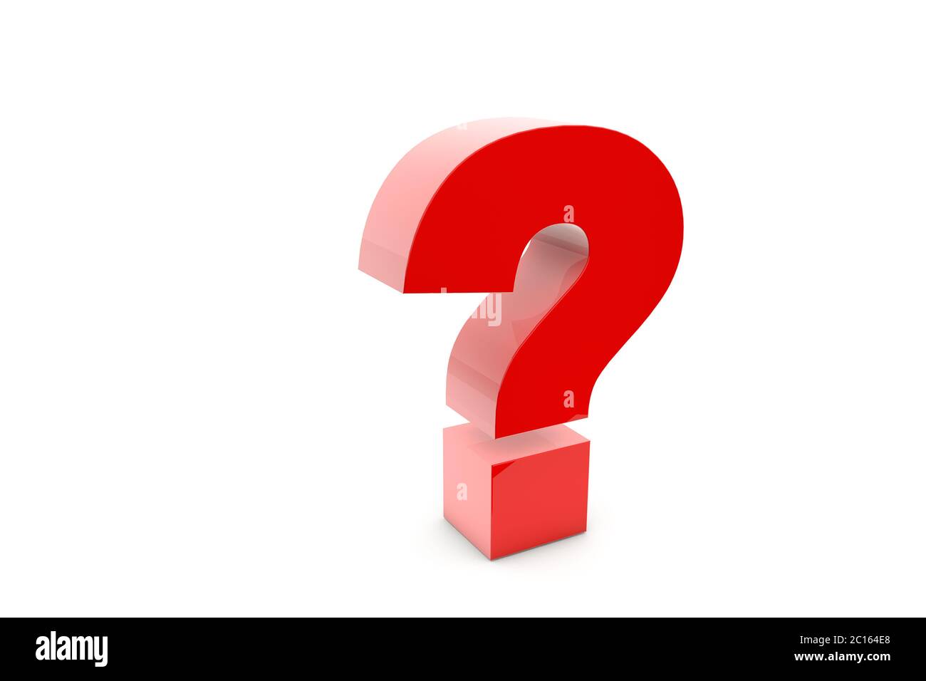 3d illustration isolated red question mark on white Stock Photo - Alamy