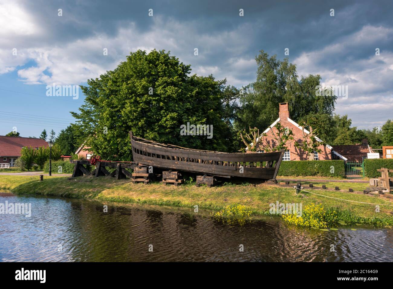 PAPENBURG, GERMANY - MAY 30, 2020: Von Velen open air museum with 'Papenburger Hus' house Stock Photo