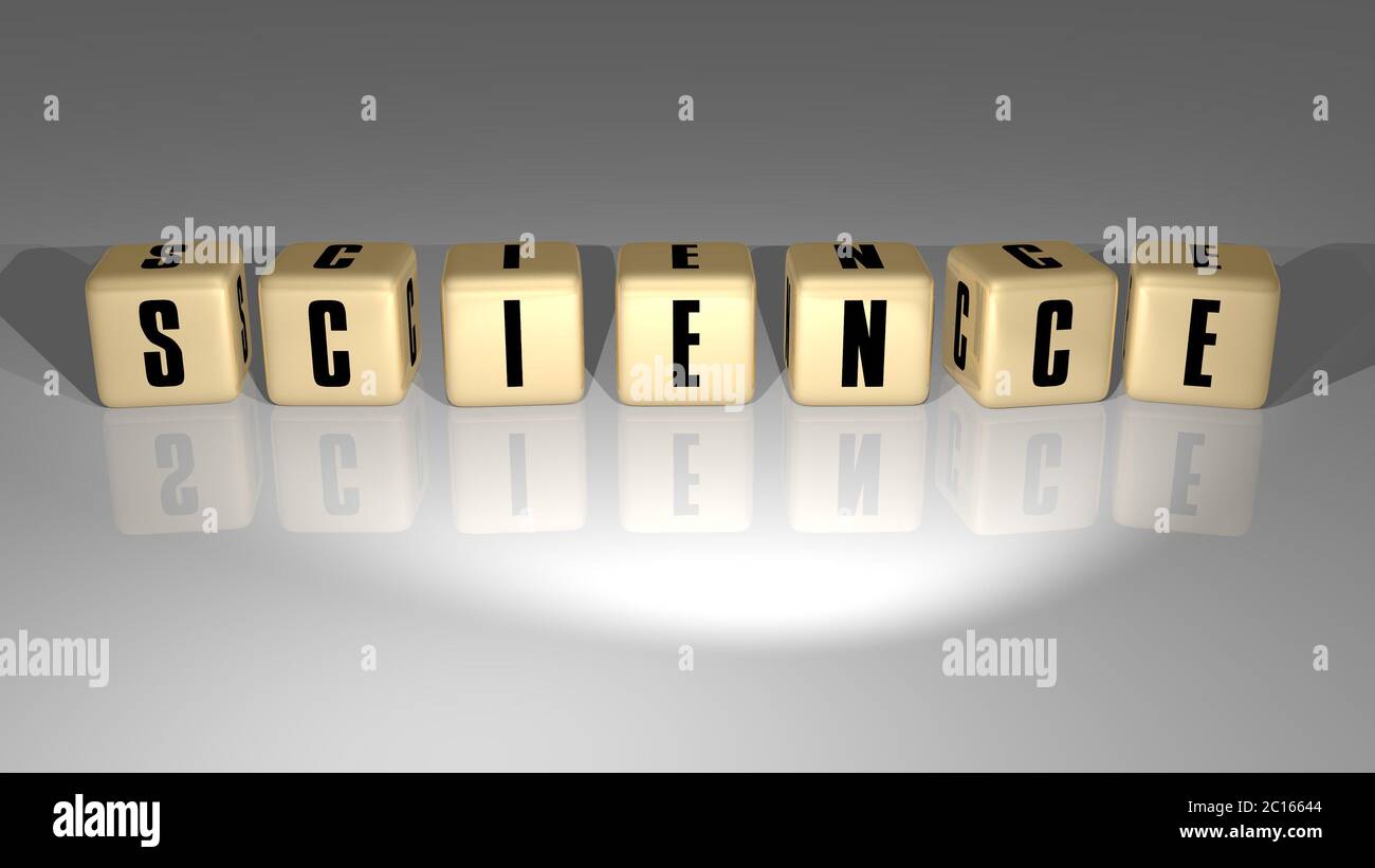 Science made by golden dice letters and color crossing for the related ...