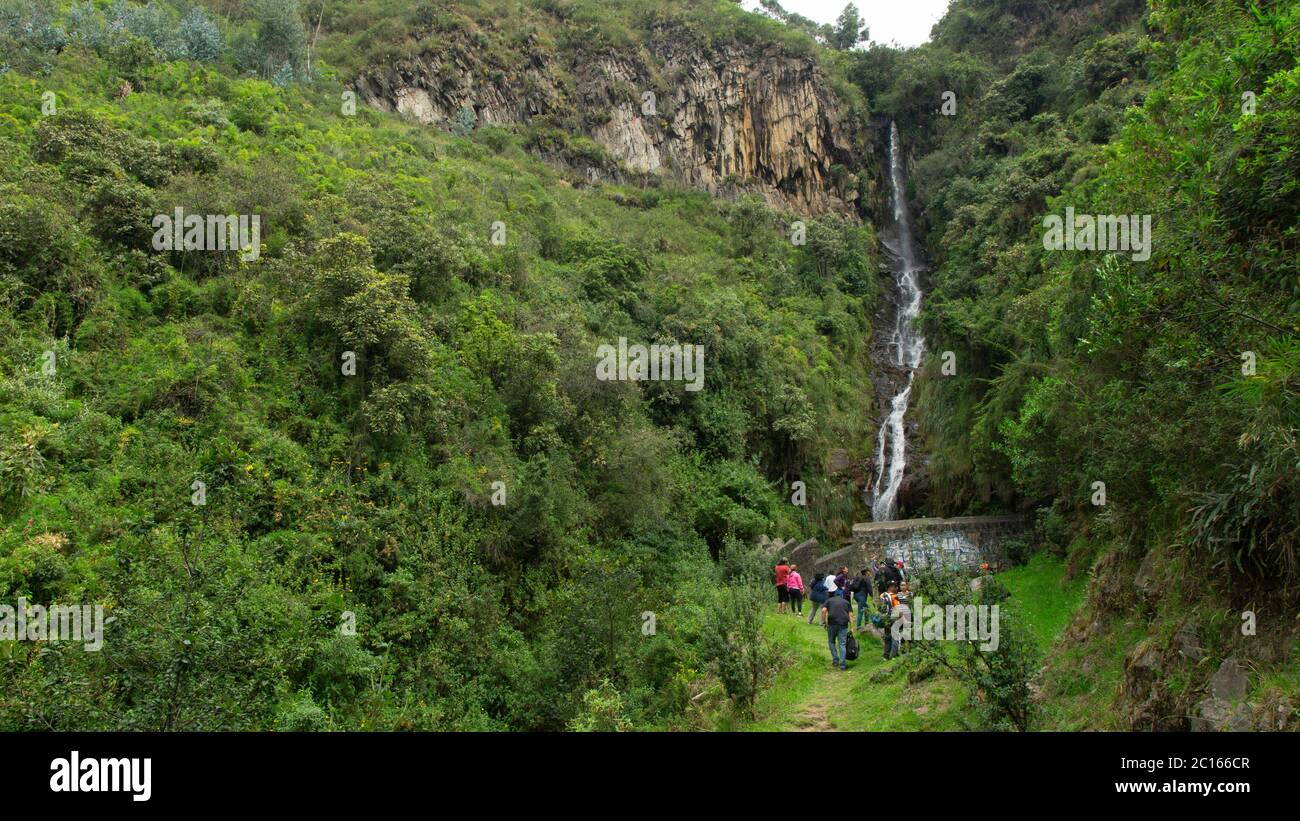 Quito, Pichincha / Ecuador July 22 2018 Tourists walking near the