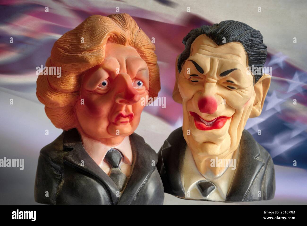 POLITICAL SATIRE: A Special Relationship  (1984, © Spitting Images Ltd.) Stock Photo