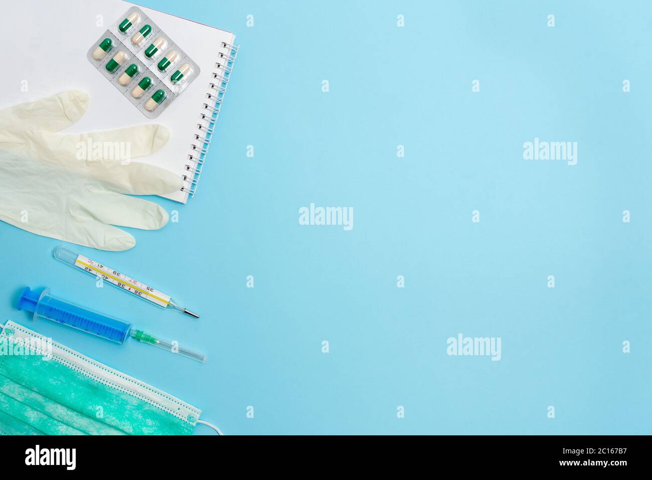 Set of Medical Equipment With Notepad For Health Condition Assessment ...
