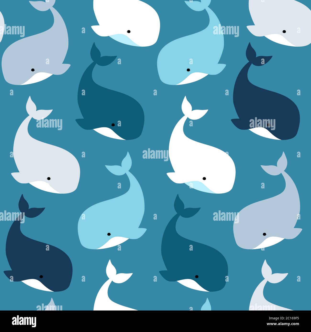 Seamless childish pattern with whales. Creative kids hand drawn texture ...
