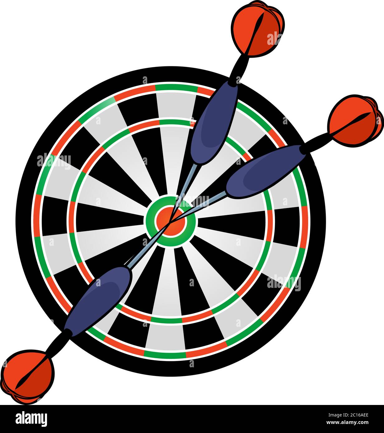 Cartoon dartboard with darts hitting in the target on white background  Stock Vector Image & Art - Alamy