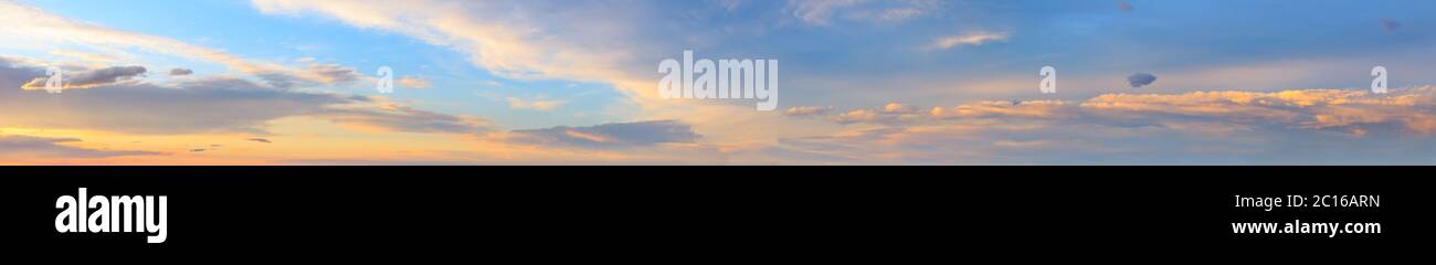 Sunset sky panorama with clouds Stock Photo - Alamy