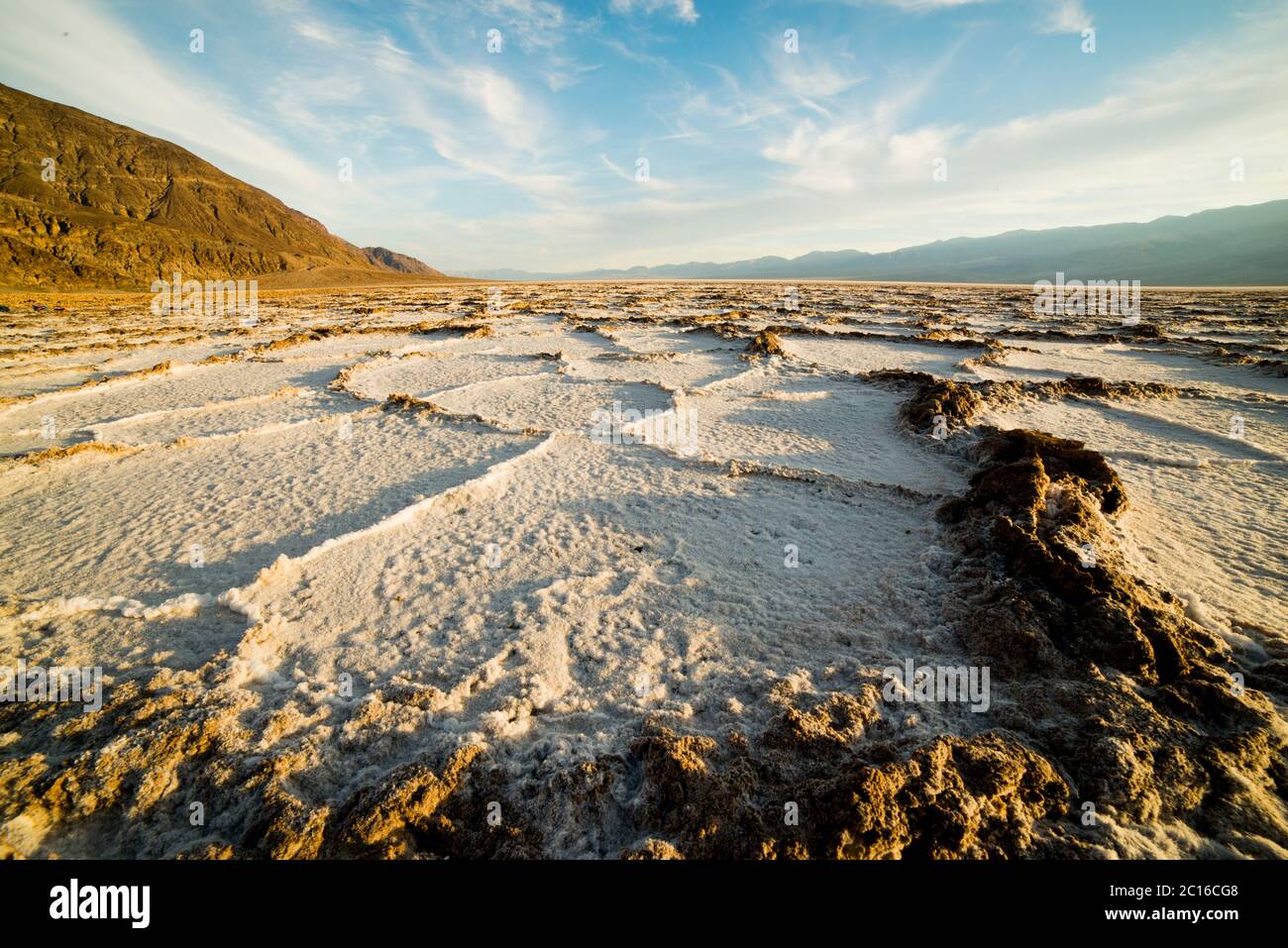 Death Valley Badwater Basin. The lowest point in North America is a ...