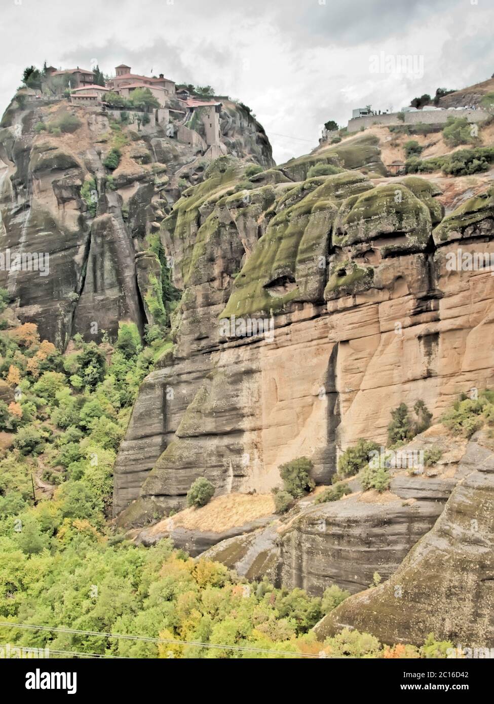 The monasteries on high rock mountain, Meteora, Greece Stock Photo - Alamy