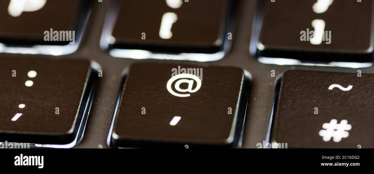 Email symbol on keyboard stock photo alamy