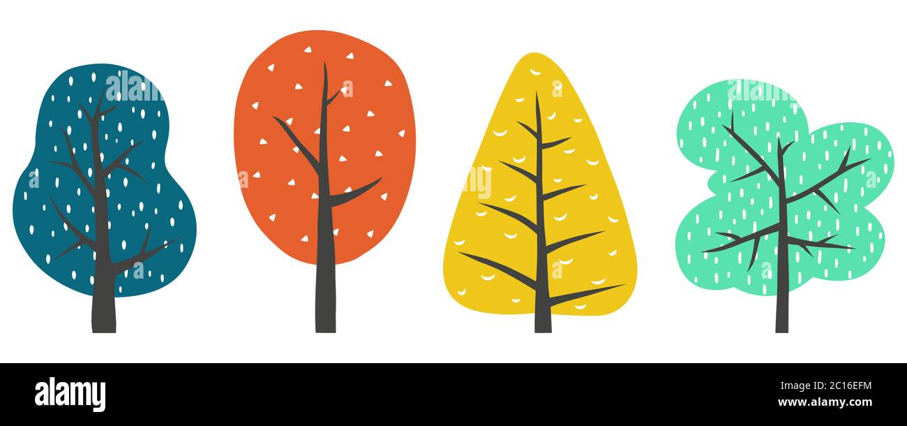 Abstract colorful trees. Vector illustration. Stock Vector