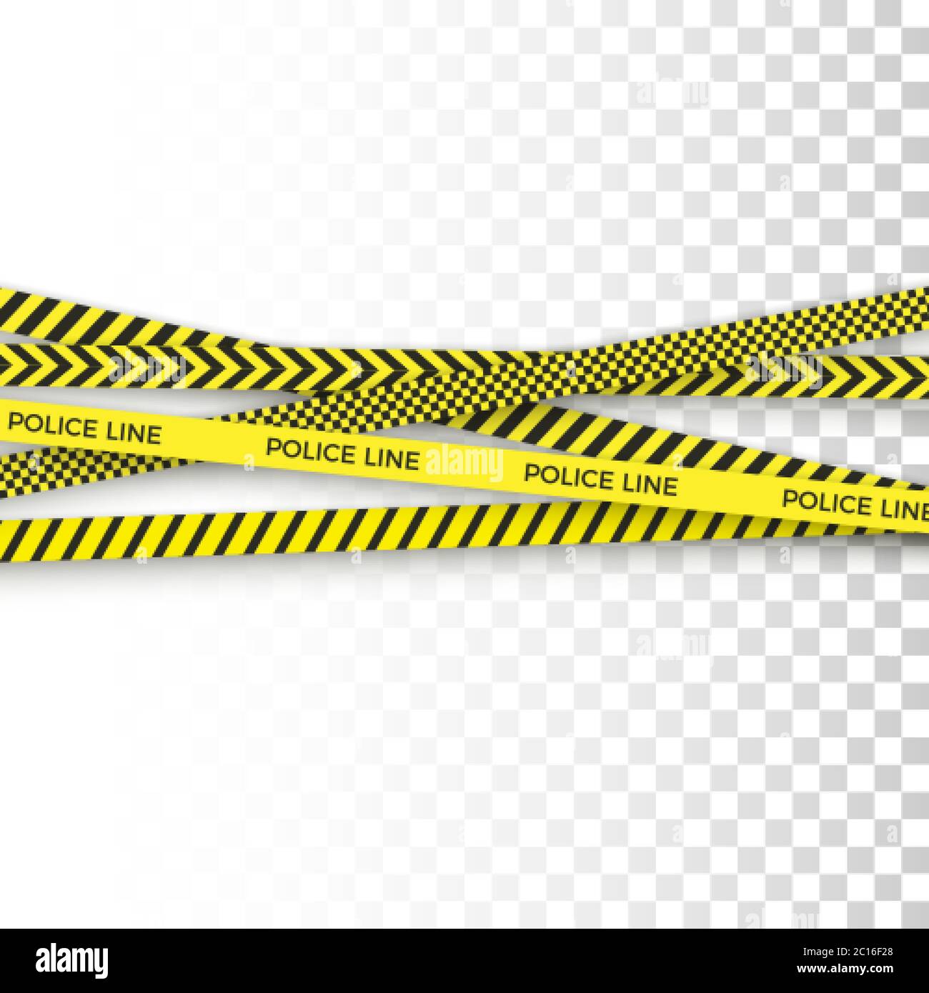 Police yellow tape. danger zone with line barrier. Warning strip. isolated Vector illustration Stock Vector