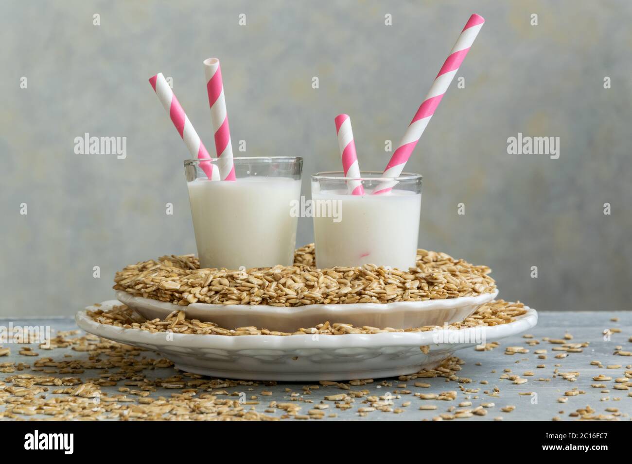 Fresh oat milk drink. Healthy nutritional ingredient, dairy themes Stock Photo Alamy
