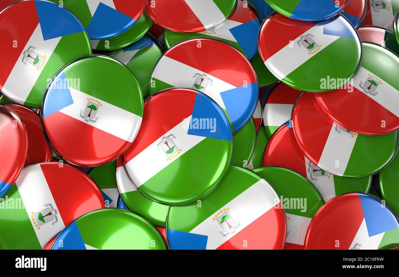 Equatorial Guinea Badges Background - Pile of guinean Flag Buttons ...