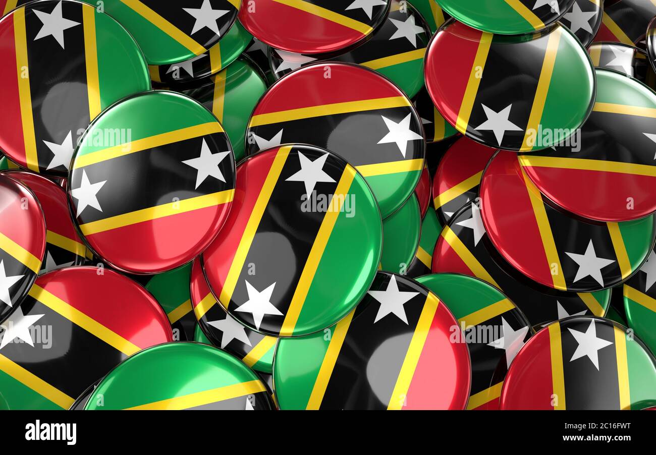 Saint Kitts and Nevis Badges Background Stock Photo