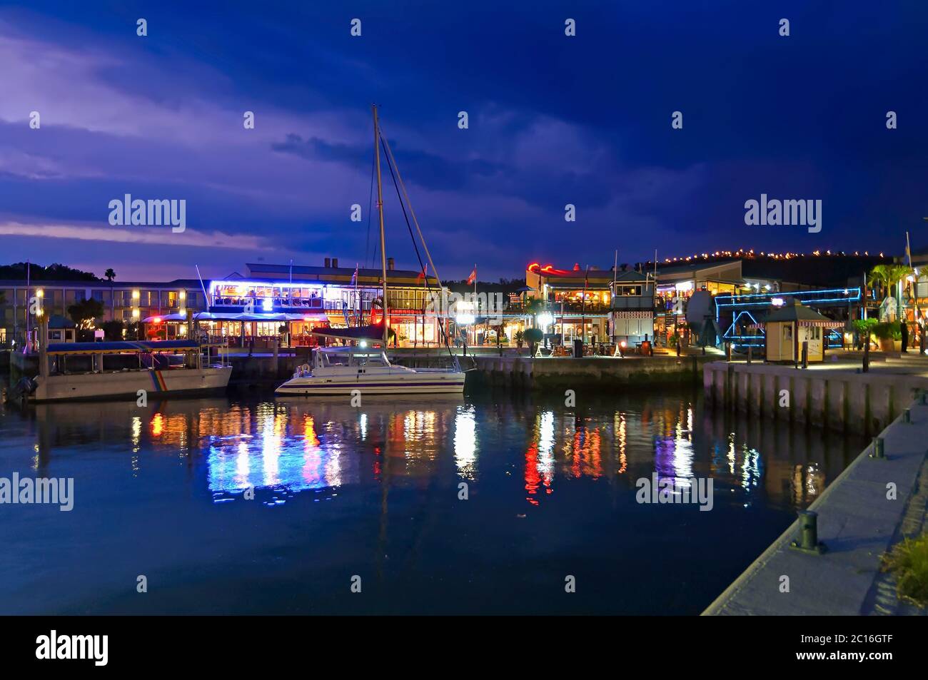 The Knysna Waterfront at Dusk, South Africa. Knysna is a town in the